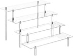 4 Tier Tall Clear Acrylic Display Risers, Large Perfume Organizer Stand for Perfume, Cologne, Skincare