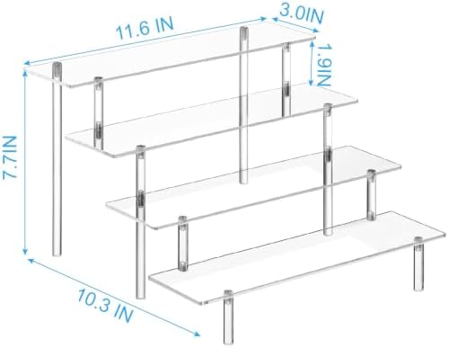 4 Tier Tall Clear Acrylic Display Risers, Large Perfume Organizer Stand for Perfume, Cologne, Skincare, alternate view 2