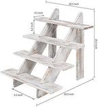 4 Tier White Washed Wood Display Riser, Tabletop Food Stand, alternate view 3