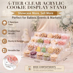 4 Tier Wide Cookie Display Stand, Dessert Stand for Baker & Vendors in 4 Tier, alternate view 2