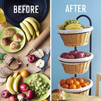 4 Tier Willow Basket Stand & 3 Tier Rotating Sticker Display Bundle Retail Display Rack for Vendors Farmers, alternate view 5