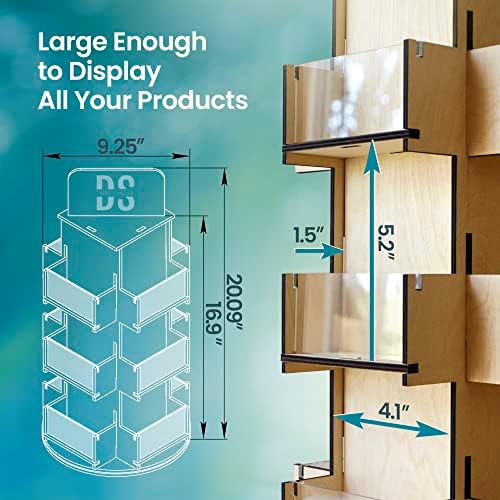 4 Tier Willow Basket Stand & 3 Tier Rotating Sticker Display Bundle Retail Display Rack for Vendors Farmers, alternate view 6