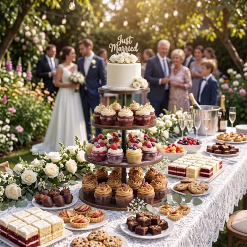 4 Tier Wooden Cupcake Stand, Round Cupcake Tower, Cupcake Holder Stand, Cupcake Display Stand for Wedding, alternate view 4