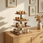 4-Tier Wooden Cupcake Stand - Rustic Cupcake Tower & Dessert Display Stand - Tiered Serving Tray for Cake Table, alternate