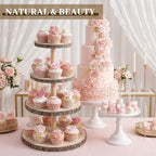 4 Tier Wooden Cupcake Tower, Wood Cupcake Stand, Tiered Dessert Stands, Large Rustic Cupcakes Display Holder, alternate view