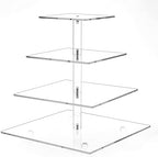 4 Tiered Square Acrylic Cupcake Holder-Cake Stand-Cupcake Stand in Clear
