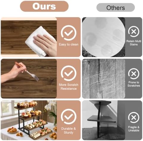 4 Tiered Tray Stand for Food Cookie Wooden Dessert Display Risers for Party Wedding Buffet Stepped Risers, alternate view 4