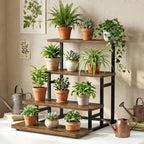 4 Tiered Tray Stand for Food Cookie Wooden Dessert Display Risers for Party Wedding Buffet Stepped Risers, alternate view 7