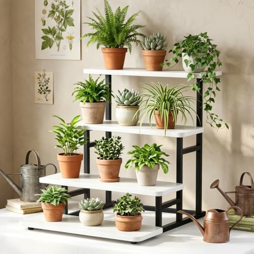 4 Tiered Tray Stand for Food Cookie Wooden Dessert Display Risers for Party Wedding Buffet Stepped Risers, alternate view 7