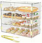 4 Tiers Countertop Bakery Display Case in Transparent