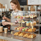4 Tiers Countertop Bakery Display Case in Transparent, alternate view 2