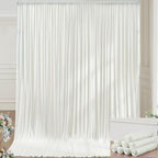 40×14ft Wrinkle Free Ivory Backdrop Curtain, Soft Silky Easy to Drape Cream Wedding Drapes for Backdrop, 8