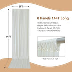 40×14ft Wrinkle Free Ivory Backdrop Curtain, Soft Silky Easy to Drape Cream Wedding Drapes for Backdrop, 8, alternate view 2