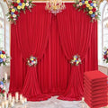 40×14ft Wrinkle Free Red Backdrop Curtain for Wedding Parties,8 Panels 5×14ft Height Soft Silky Polyester