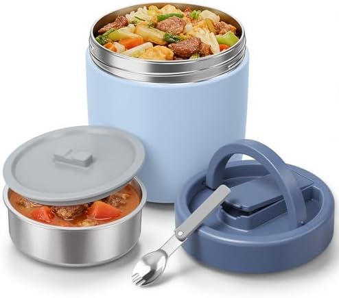 40.5oz Thermo for Hot Food Adults, Soup Thermo Lunch Containers with Wide Mouth & Spoon, Stainless Steel Vacuum