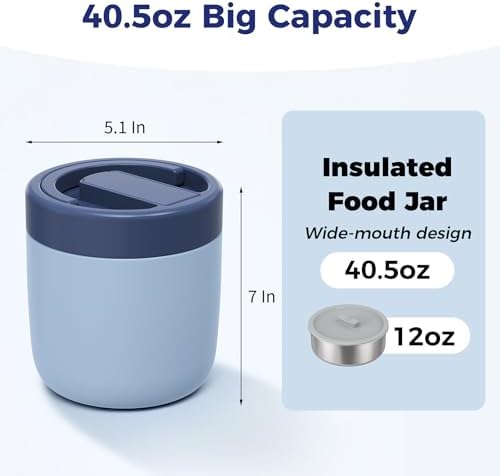 40.5oz Thermo for Hot Food Adults, Soup Thermo Lunch Containers with Wide Mouth & Spoon, Stainless Steel Vacuum, alternate