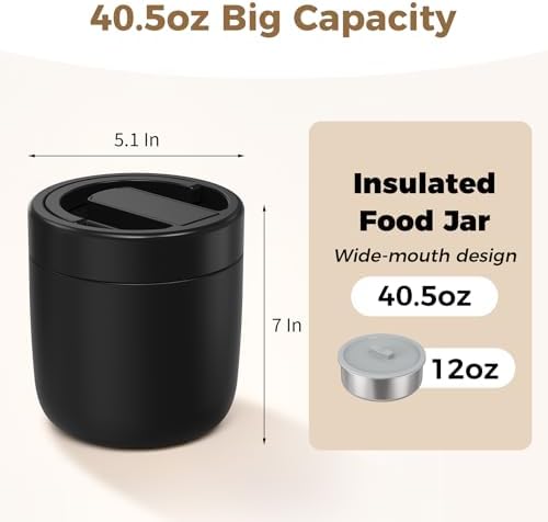 40.5oz Thermo for Hot Food Adults, Soup Thermo Lunch Containers with Wide Mouth & Spoon, Stainless Steel Vacuum, alternate