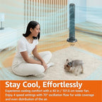 40" 70-Degree Oscillating Digital Tower Fan with Powerful Airflow for Bedroom, Living Room, Office, 4 Speeds, 3, alternate