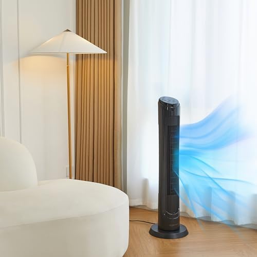 40" 70-Degree Oscillating Digital Tower Fan with Powerful Airflow for Bedroom, Living Room, Office, 4 Speeds, 3, alternate