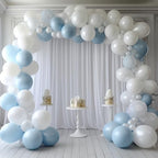 40 ft x 10 ft Thick White Backdrop Curtain for Wedding Parties, 8 Panels White Polyester Wedding Backdrop Drapes, alternate