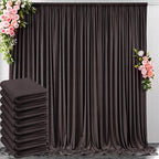 40 ft x 10 ft Wrinkle Free Brown Backdrop Curtain for Parties, Wedding Brown Photo Backdrop Drapes, Fabric 8