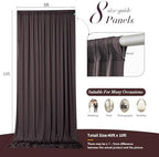 40 ft x 10 ft Wrinkle Free Brown Backdrop Curtain for Parties, Wedding Brown Photo Backdrop Drapes, Fabric 8, alternate view