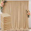 40 ft x 10 ft Wrinkle Free Champagne Backdrop Curtain for Parties, 8 Panels 10ft Polyester Champagne Photo