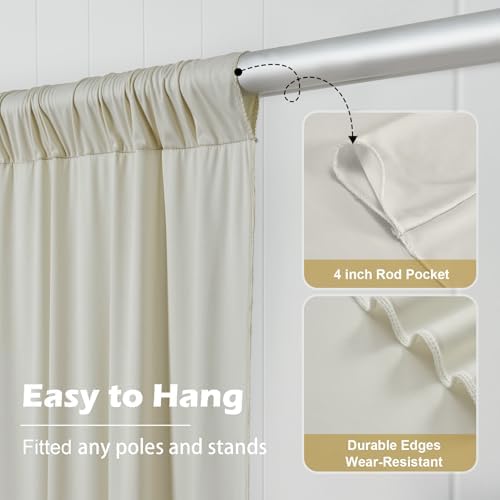 40 ft x 10 ft Wrinkle Free Champagne Backdrop Curtain for Parties, 8 Panels 5x10ft Silky Polyester Wedding, alternate view 4