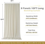 40 ft x 10 ft Wrinkle Free Champagne Backdrop Curtain for Parties, 8 Panels 5x10ft Silky Polyester Wedding, alternate view 6