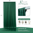 40 ft x 10 ft Wrinkle Free Hunter Green Backdrop Curtain for Parties, Polyester Dark Green Photo Backdrop Drapes, alternate