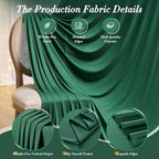 40 ft x 10 ft Wrinkle Free Hunter Green Backdrop Curtain for Parties, Polyester Dark Green Photo Backdrop Drapes, alternate