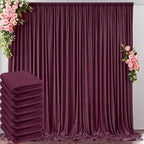 40 ft x 10 ft Wrinkle Free Maroon Backdrop Curtain for Parties, Polyester Burgundy Photo Backdrop Drapes 8