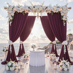 40 ft x 10 ft Wrinkle Free Maroon Backdrop Curtain for Parties, Polyester Burgundy Photo Backdrop Drapes 8, alternate view 2