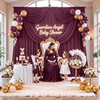 40 ft x 10 ft Wrinkle Free Maroon Backdrop Curtain for Parties, Polyester Burgundy Photo Backdrop Drapes 8, alternate view 3