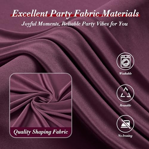 40 ft x 10 ft Wrinkle Free Maroon Backdrop Curtain for Parties, Polyester Burgundy Photo Backdrop Drapes 8, alternate view 4