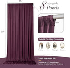 40 ft x 10 ft Wrinkle Free Maroon Backdrop Curtain for Parties, Polyester Burgundy Photo Backdrop Drapes 8, alternate view 5