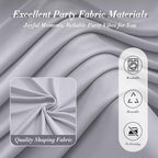 40 ft x 10 ft Wrinkle Free Silver Backdrop Curtain for Parties, Polyester Silver Grey Backdrop Drapes 8 Panels, alternate