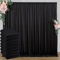 40 ft x 8 ft Black Backdrop Curtain for Parties, 8 Panels 5 ft x 8 ft Wrinkle Free Polyester Photo Black
