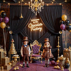 40 ft x 8 ft Black Backdrop Curtain for Parties, 8 Panels 5 ft x 8 ft Wrinkle Free Polyester Photo Black, alternate view 6