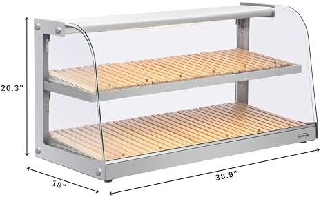 40 in. Glass Countertop Dry Bakery Display Case with Two Shelves and Bamboo Trays (DC-53C-B) in 40 in. - 2, alternate view 3
