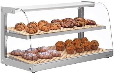 40 in. Glass Countertop Dry Bakery Display Case with Two Shelves and Bamboo Trays (DC-53C-B) in 40 in. - 2, alternate view 4
