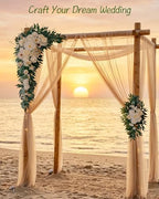 40 inch 2 Pack Faux Wedding Arch Flowers, Ivory White Floral Swag, alternate view 5