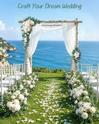 40 inch 2 Pack Faux Wedding Arch Flowers, Ivory White Floral Swag, alternate view 7