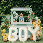 40 Inch Beige BOY Balloons, Large Cream White Sand BOY Balloon Letters with Ribbon, Ivory Alphabet Boy Balloon, alternate