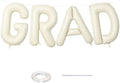 40 Inch Beige GRAD Balloons for Graduation Party Decorations, Large Cream White Sand Grad Balloons Letter, Ivory