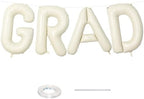 40 Inch Beige GRAD Balloons for Graduation Party Decorations, Large Cream White Sand Grad Balloons Letter, Ivory