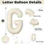 40 Inch Beige GRAD Balloons for Graduation Party Decorations, Large Cream White Sand Grad Balloons Letter, Ivory, alternate