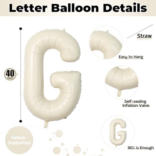 40 Inch Beige GRAD Balloons for Graduation Party Decorations, Large Cream White Sand Grad Balloons Letter, Ivory, alternate