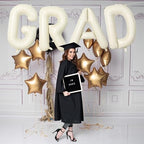 40 Inch Beige GRAD Balloons for Graduation Party Decorations, Large Cream White Sand Grad Balloons Letter, Ivory, alternate
