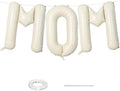 40 Inch Beige Mom Balloons for Mothers Day Decorations, Large Cream Mother's Day Mylar Foil Balloon Letter